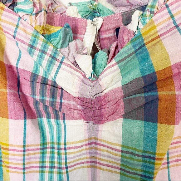 NWT $248 Polo Ralph Lauren Multicolor Madras Plaid Ruffle Midi Dress Size 14 - Picture 10 of 17